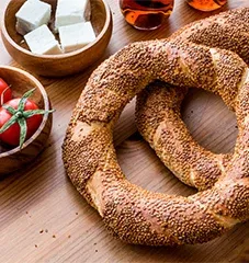 2. Have breakfast with Simit and Çay (Turkish Tea)