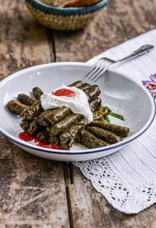 Yaprak Sarma Stuffed Wine Leaves with Minced Meat, Konya