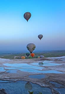 Pamukkale Sonnenuntergang, Ballonfahrt und Gleitschirmfliegen