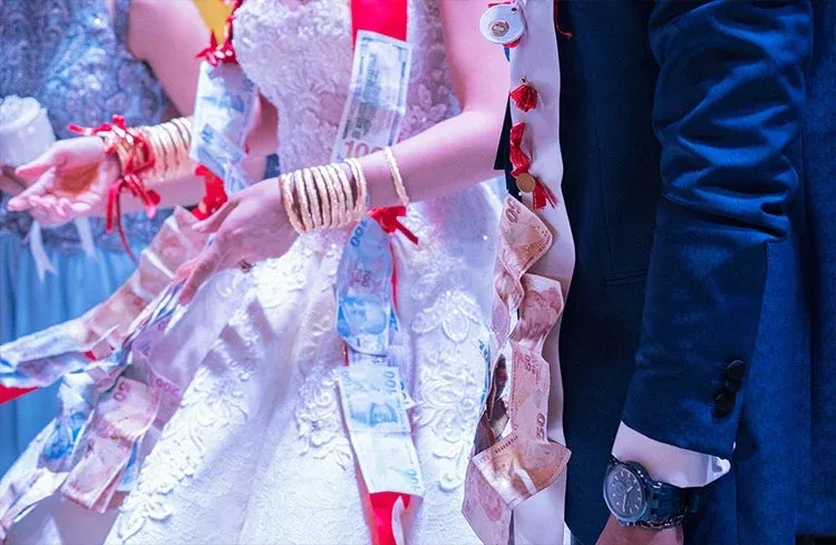 Blog Image - Pinning gifts on the bride and groom