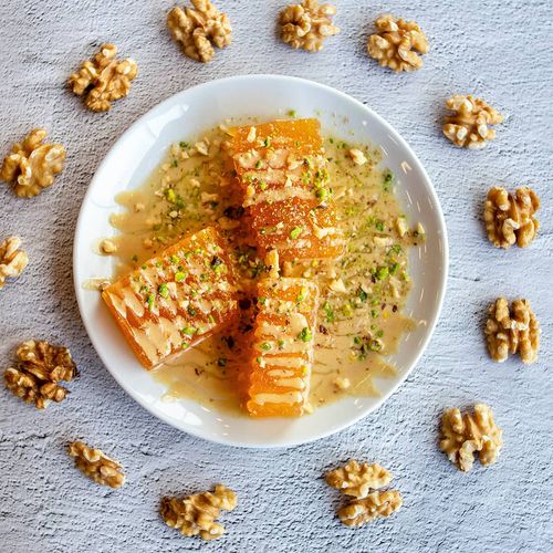 Kürbis-Dessert mit Tahini und Walnuss Hatay
