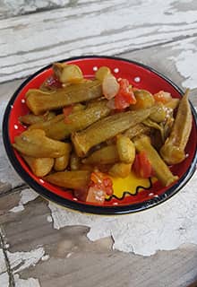 Olive Oil Cooked Okra